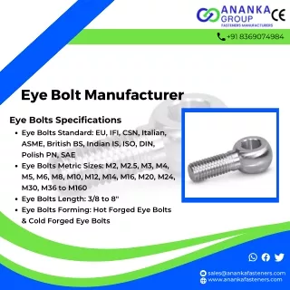 Bolts | Stainless Steel Fasteners | Eye Bolt | Nuts | Screw