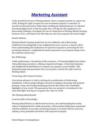 marketing assistant