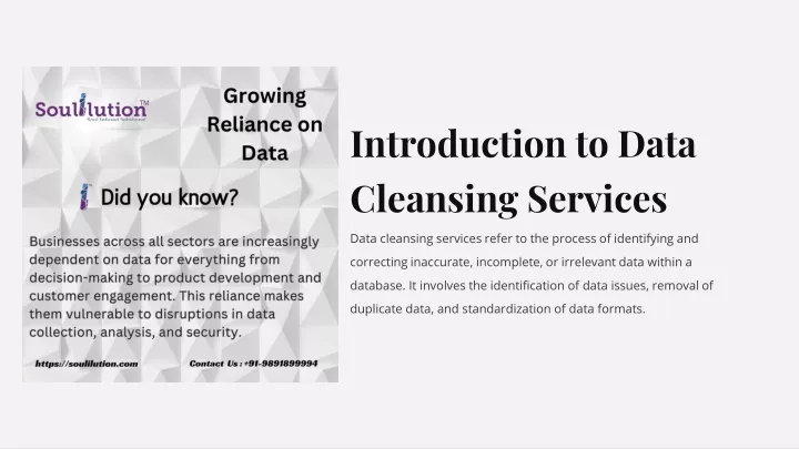 introduction to data cleansing services