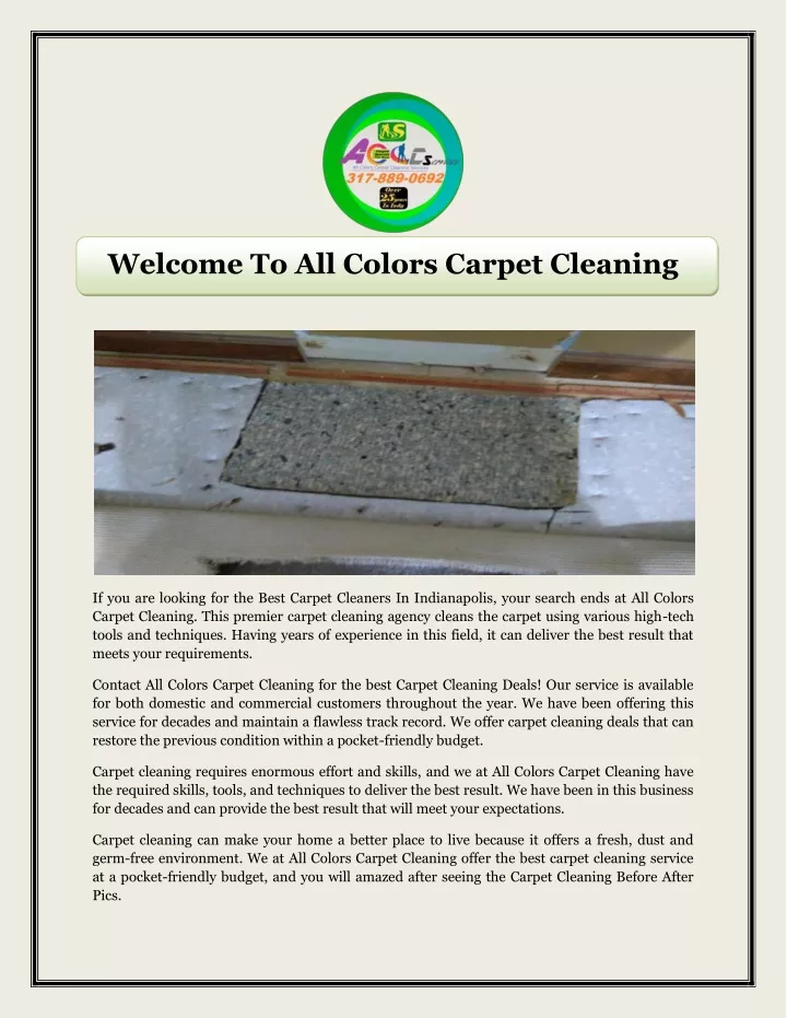 welcome to all colors carpet cleaning