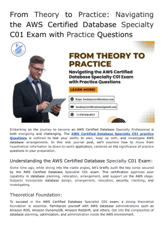 From Theory to Practice_ Navigating the AWS Certified Database Specialty C01 Exam with Practice Questions