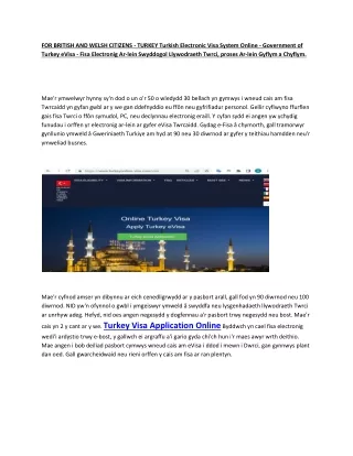 FOR BRITISH AND WELSH CITIZENS Turkey Visa Website 2 Pdf