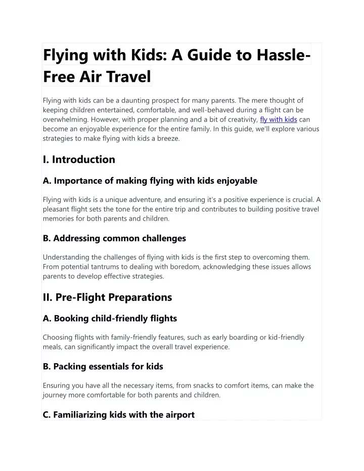flying with kids a guide to hassle free air travel