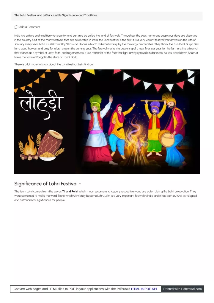 the lohri festival and a glance