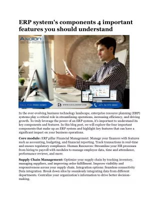 erp system s components 4 important features