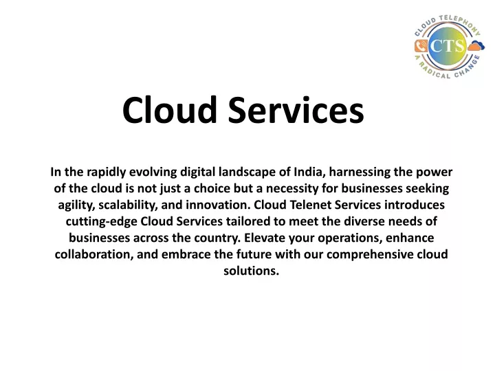 cloud services