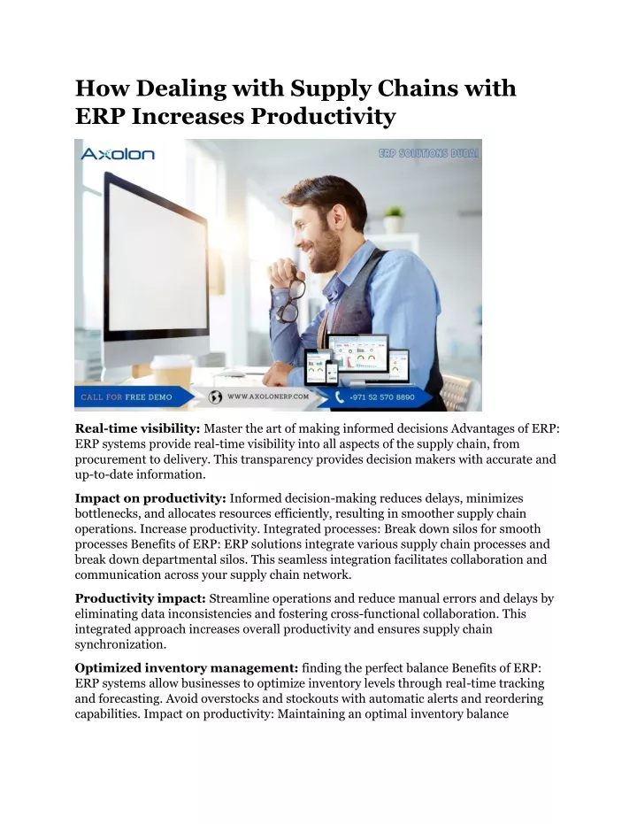 how dealing with supply chains with erp increases