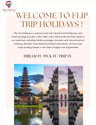 Book Your Bali tour packages With Flip Trip Holidays