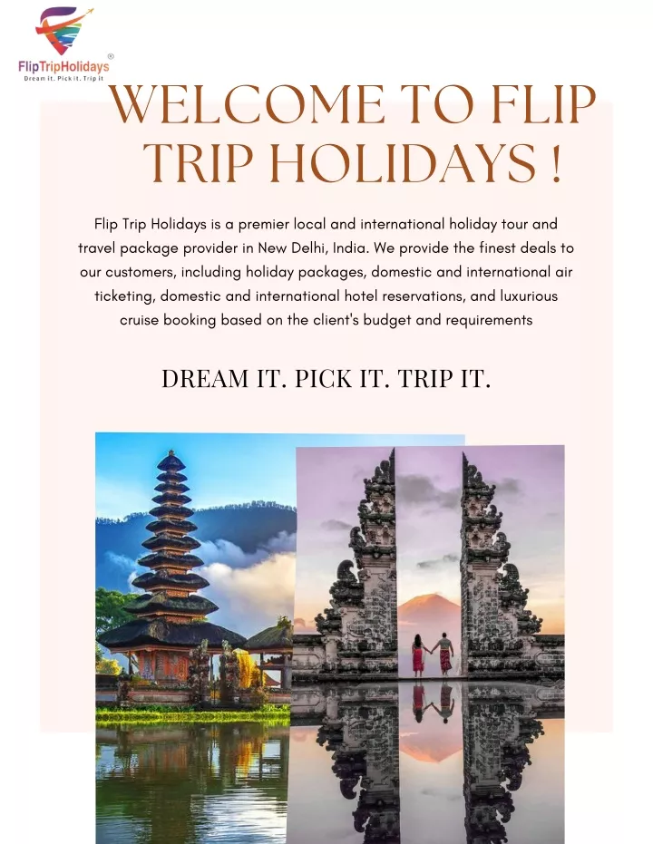 welcome to flip trip holidays