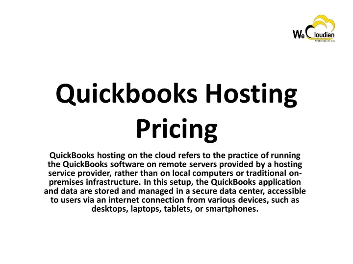 quickbooks hosting pricing