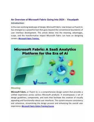 Microsoft Fabric Online Training |Microsoft Fabric online training course