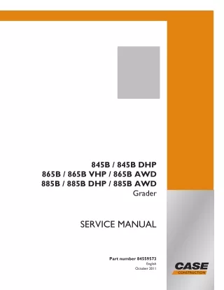 CASE 845B DHP Grader Service Repair Manual