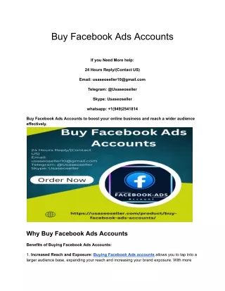 Buy Facebook Ads Accounts