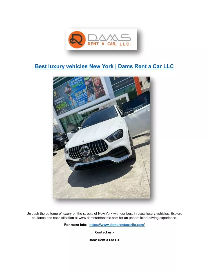 best luxury vehicles new york dams rent a car llc