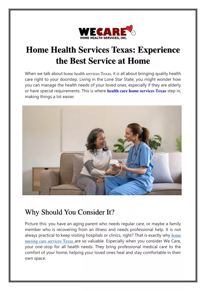 home health services texas experience the best