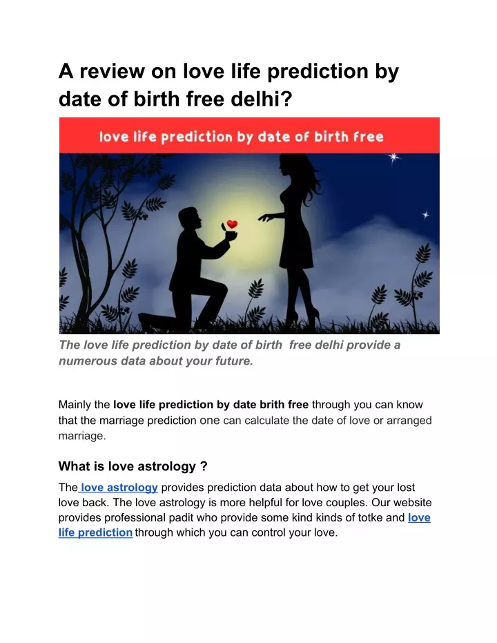 PPT A review on love life prediction by date of birth free delhi