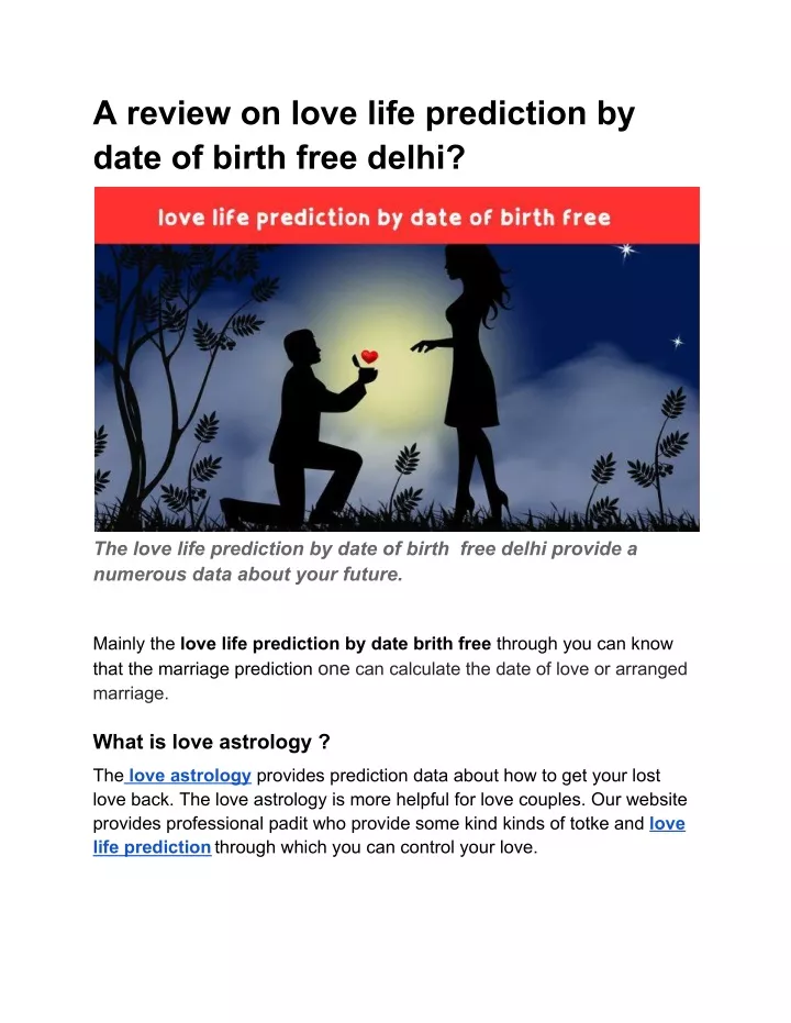 a review on love life prediction by date of birth