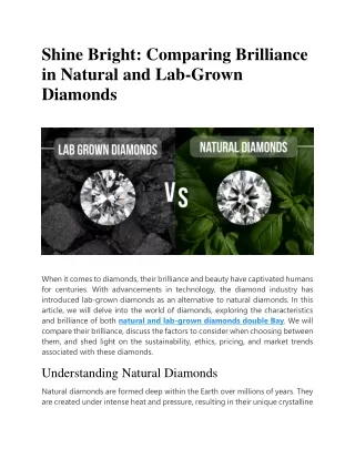 Comparing Brilliance in Natural and Lab-Grown Diamonds