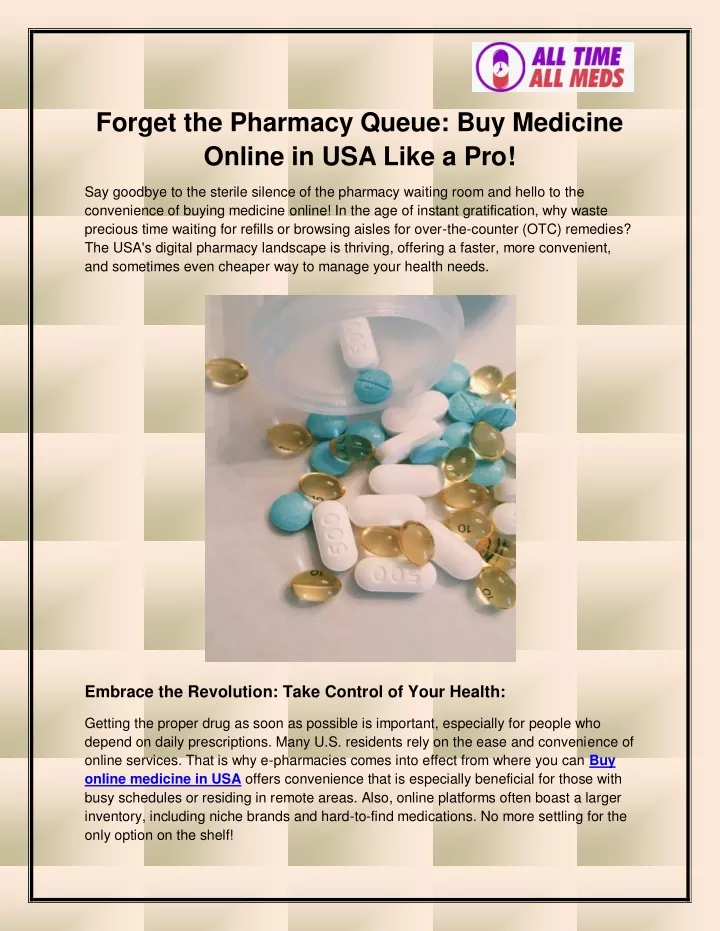 forget the pharmacy queue buy medicine online