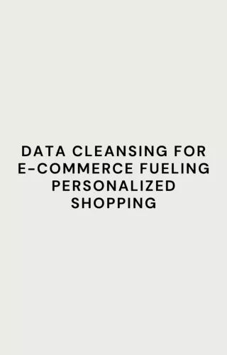 Data Cleansing for E-commerce Fueling Personalized Shopping