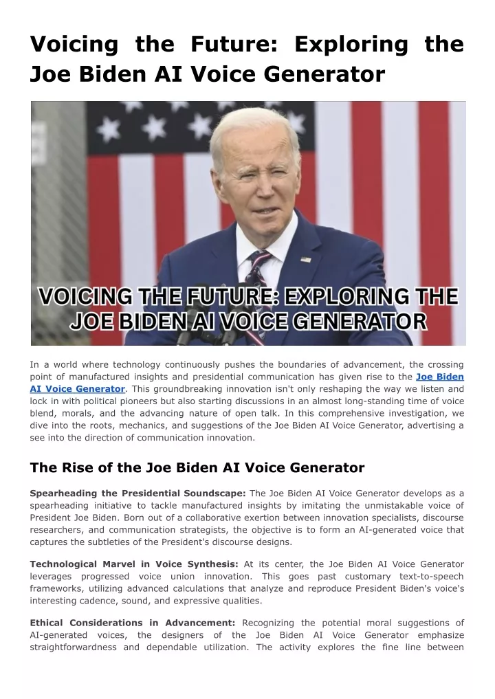 voicing the future exploring the joe biden