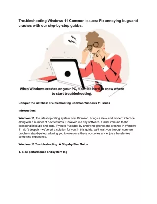 troubleshooting windows 11 common issues