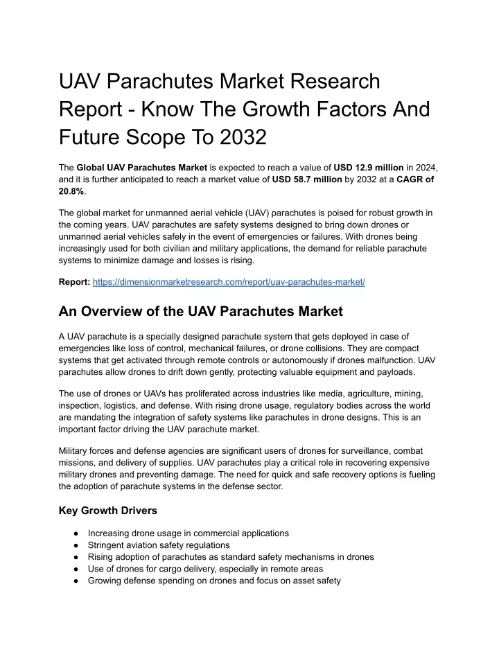 uav parachutes market research report know
