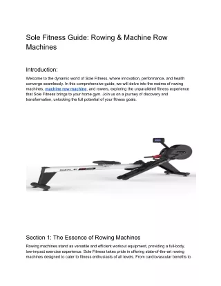 Sole Fitness Guide_ Rowing & Machine Row Machines