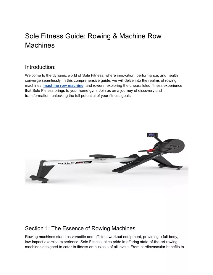 sole fitness guide rowing machine row machines