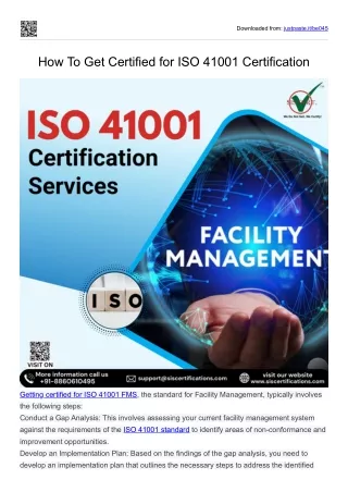 How to Get Certified for ISO 41001 Certification