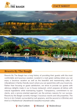 resorts by the baagh - Jim Corbett, Bhimtal, Mukteshwar