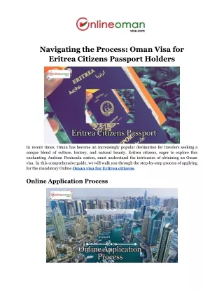 Apply Oman Visa for Eritrea Citizens