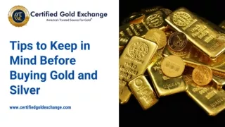 Tips to Keep in Mind Before Buying Gold and Silver