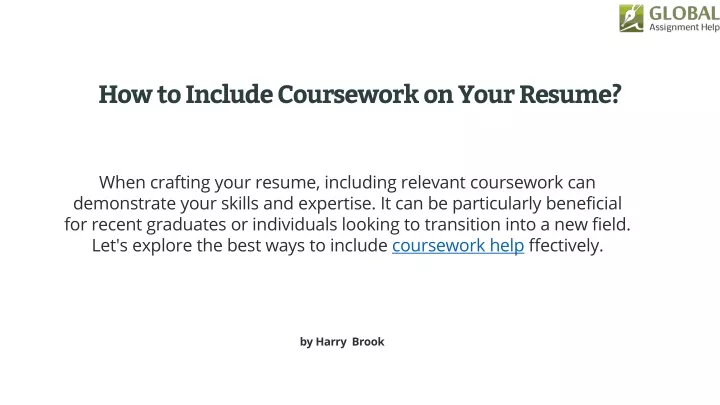 how to add related coursework to resume