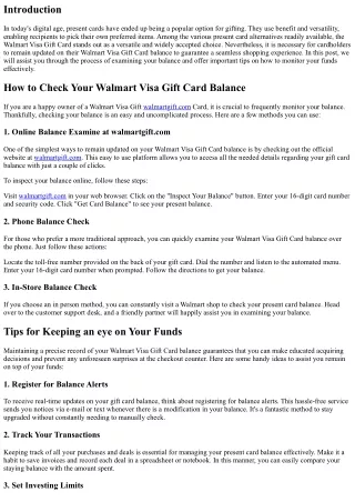 Don't Miss Out: Stay Updated on Your Walmart Visa Gift Card Balance