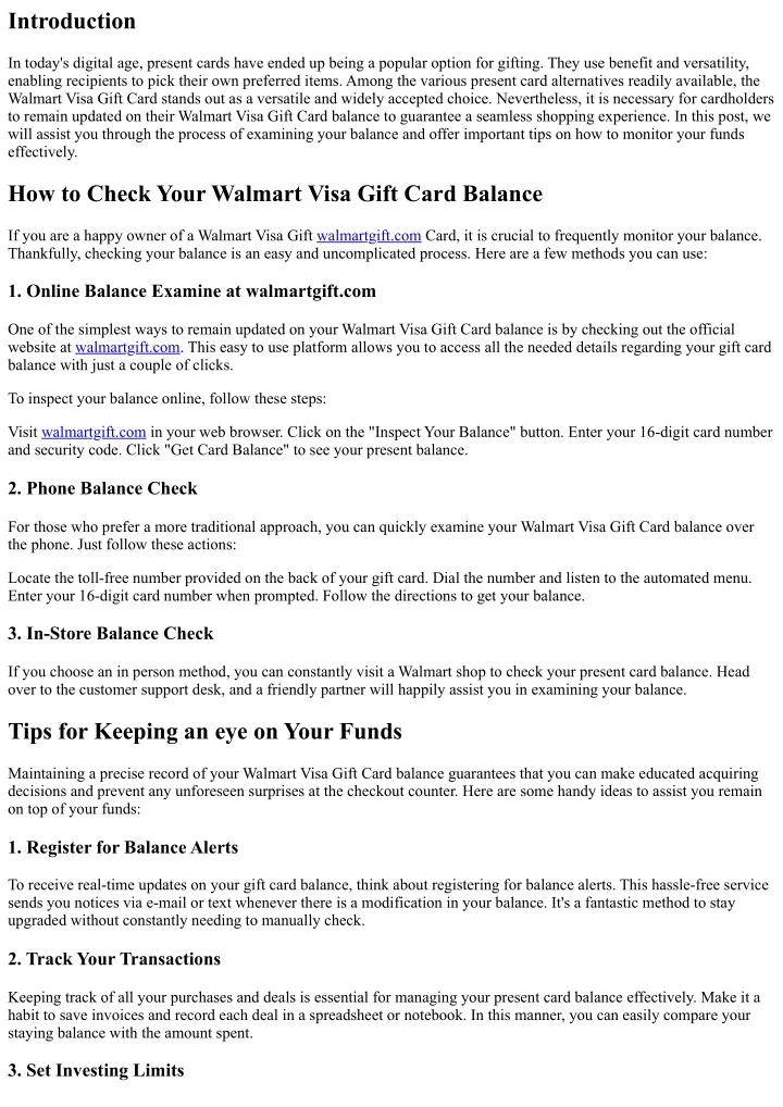 PPT - The Ultimate Solution: How to Quickly Access Your Walmart Visa Gift  Card Balance PowerPoint Presentation - ID:12827526