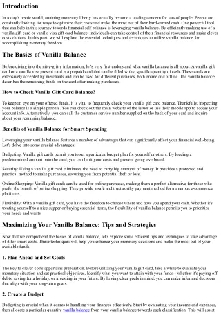 Debunking Vanilla Gift Card Balance : Anything You Needed to Know