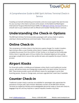 BWI Spirit Airlines Terminal Check