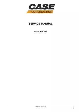 CASE 1650L Crawler Dozer Service Repair Manual