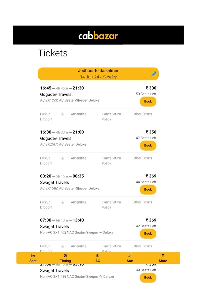 jodhpur to jaisalmer bus tickets