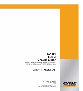 CASE 1650M Tier 2 Crawler Dozer Service Repair Manual (PIN NEDC16000 and above)