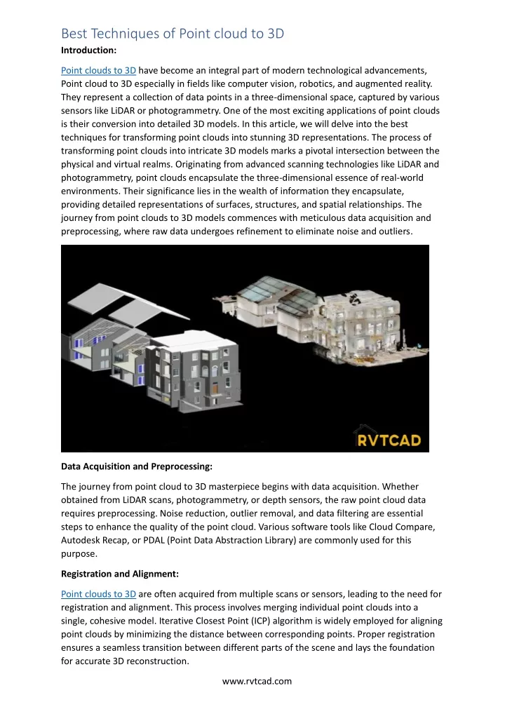 best techniques of point cloud to 3d introduction