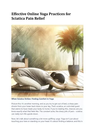 effective online yoga practices for sciatica pain