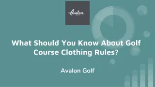 What Should You Know About Golf Course Clothing Rules