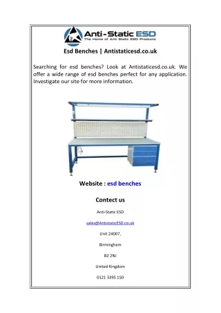 Esd Benches  Antistaticesd.co.uk