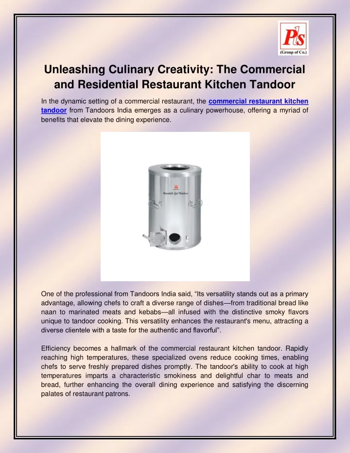 unleashing culinary creativity the commercial