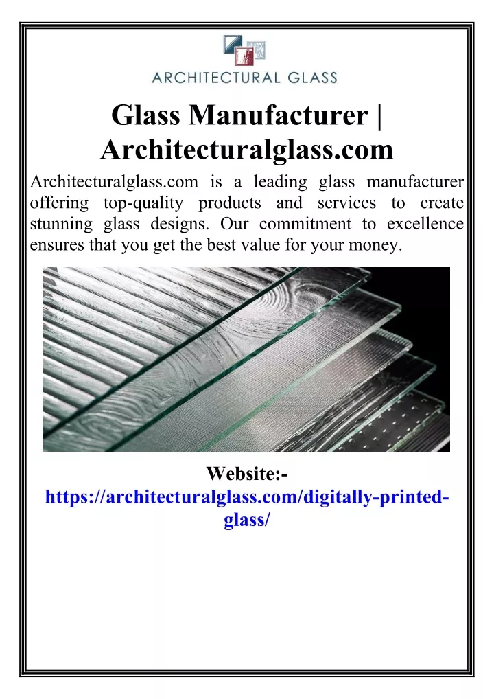 glass manufacturer architecturalglass