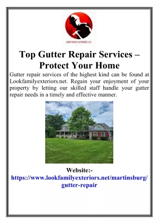 Top Gutter Repair Services – Protect Your Home