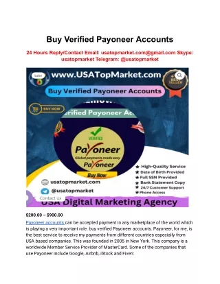 Buy Verified Payoneer Accounts