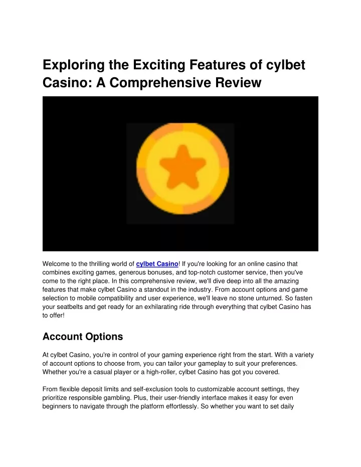 exploring the exciting features of cylbet casino